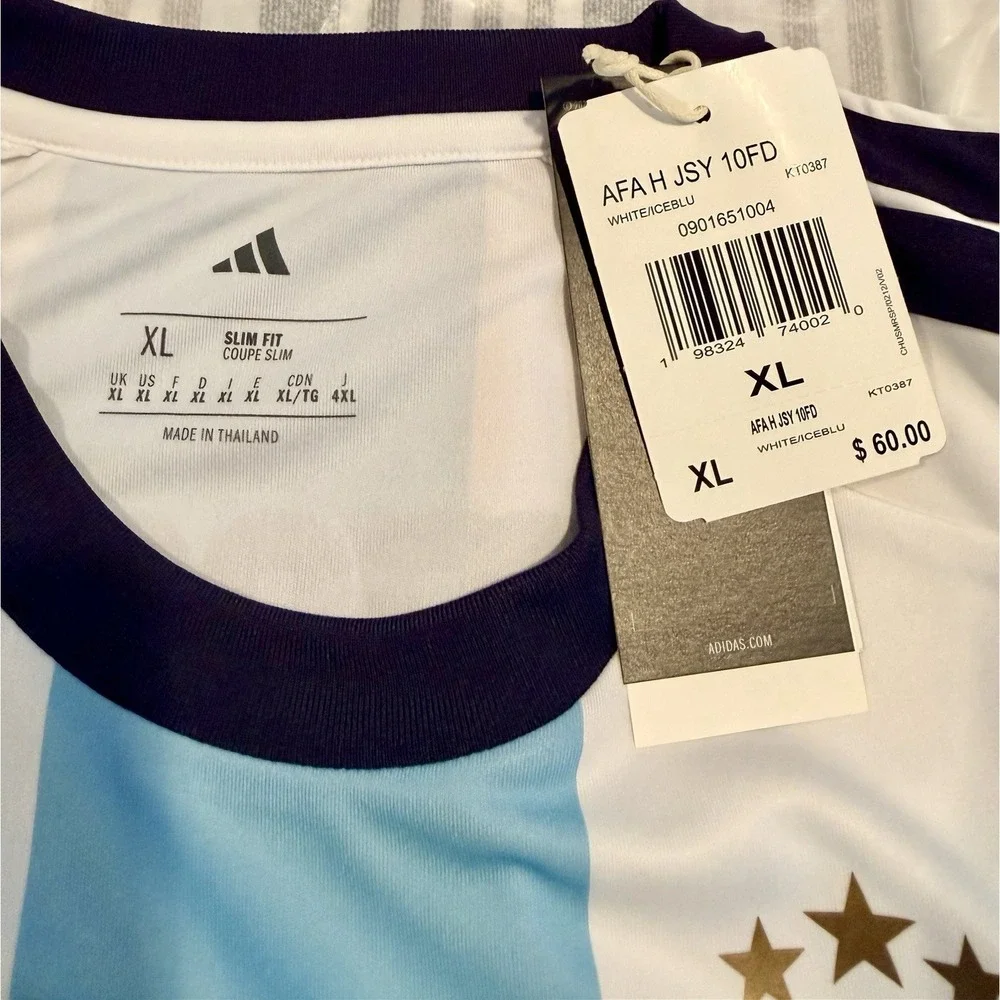 AUTHENTIC Argentina Jersey Mens Size XLarge Messi 10  Home 2022 World Cup Adidas